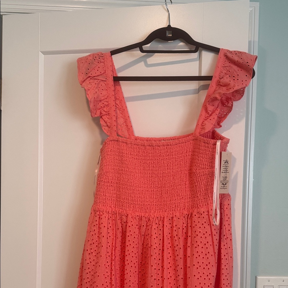 Nanette Lepore Coral Eyelet Maxi Dress